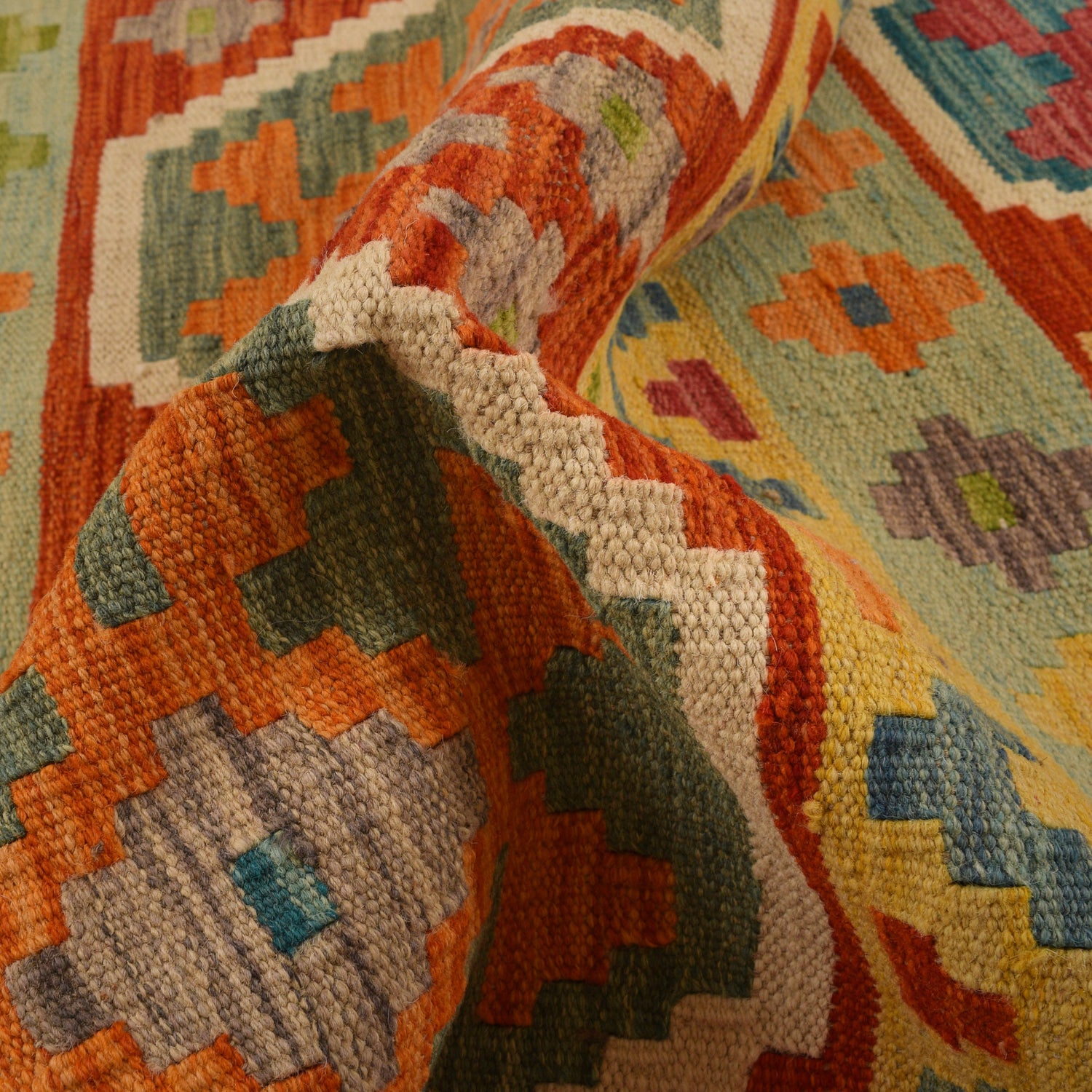 Handmade Multi Kilim Geometric 8' Runner