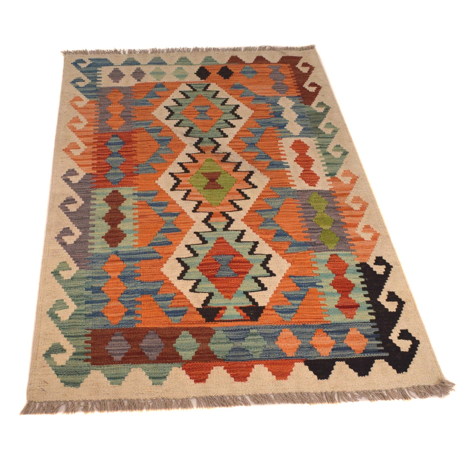 Handmade Multi Kilim Geometric 2x4 ft