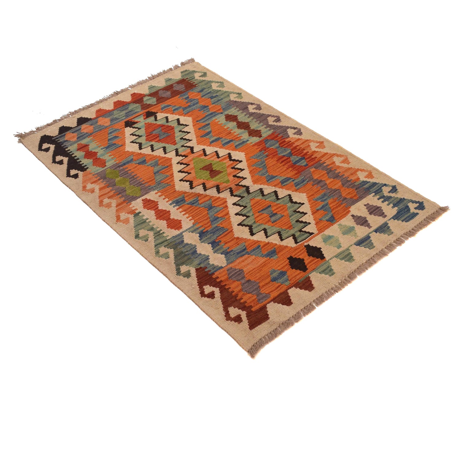 Handmade Multi Kilim Geometric 2x4 ft