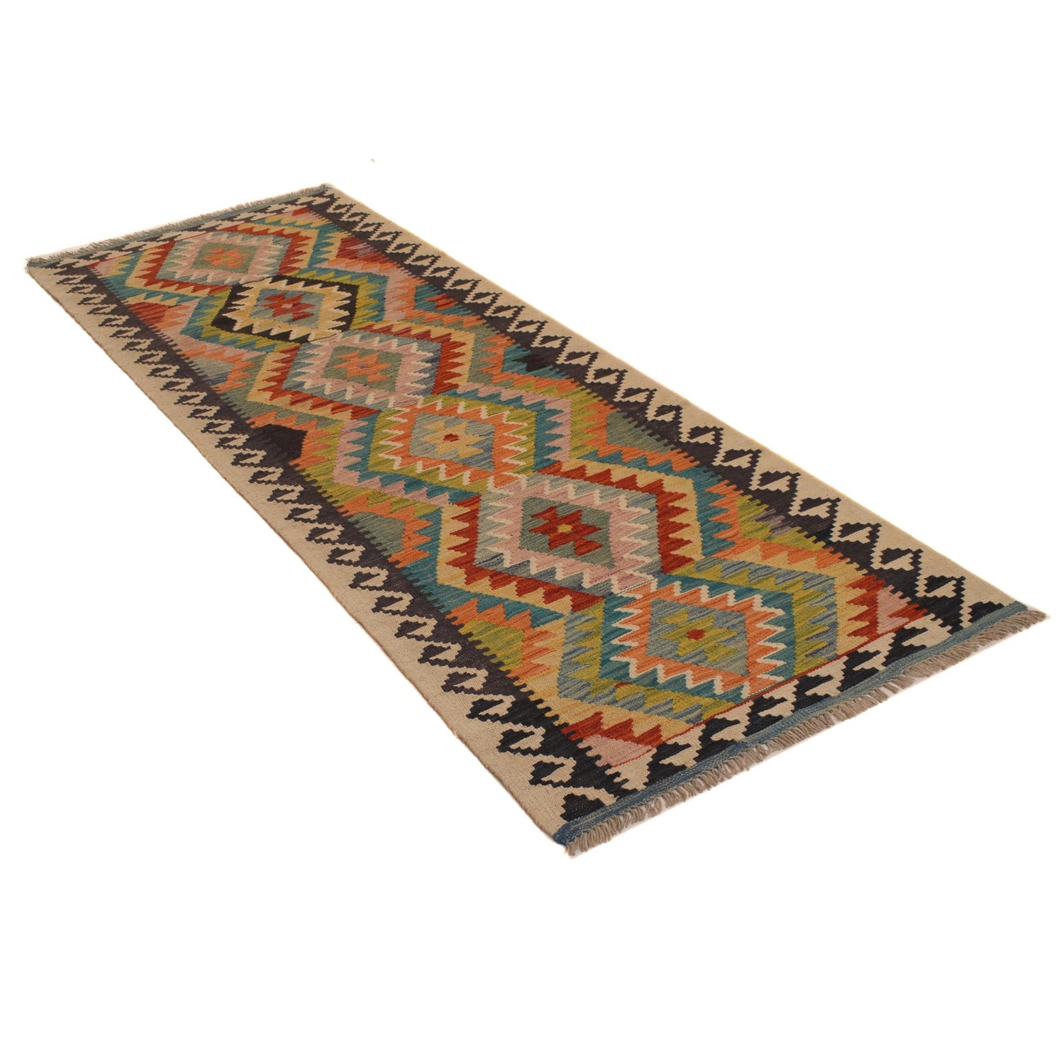 Handmade Multi Kilim Geometric 8' Runner
