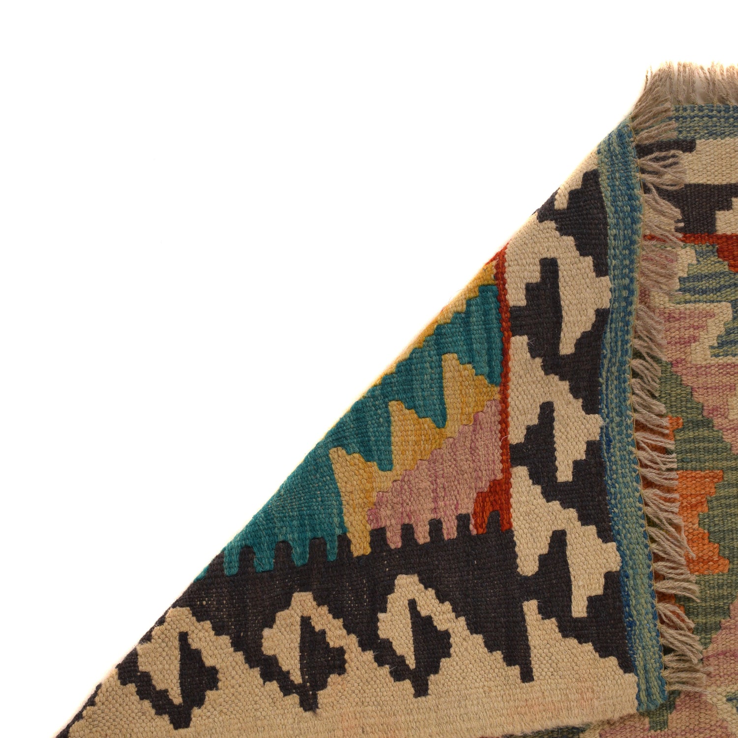 Handmade Multi Kilim Geometric 8' Runner