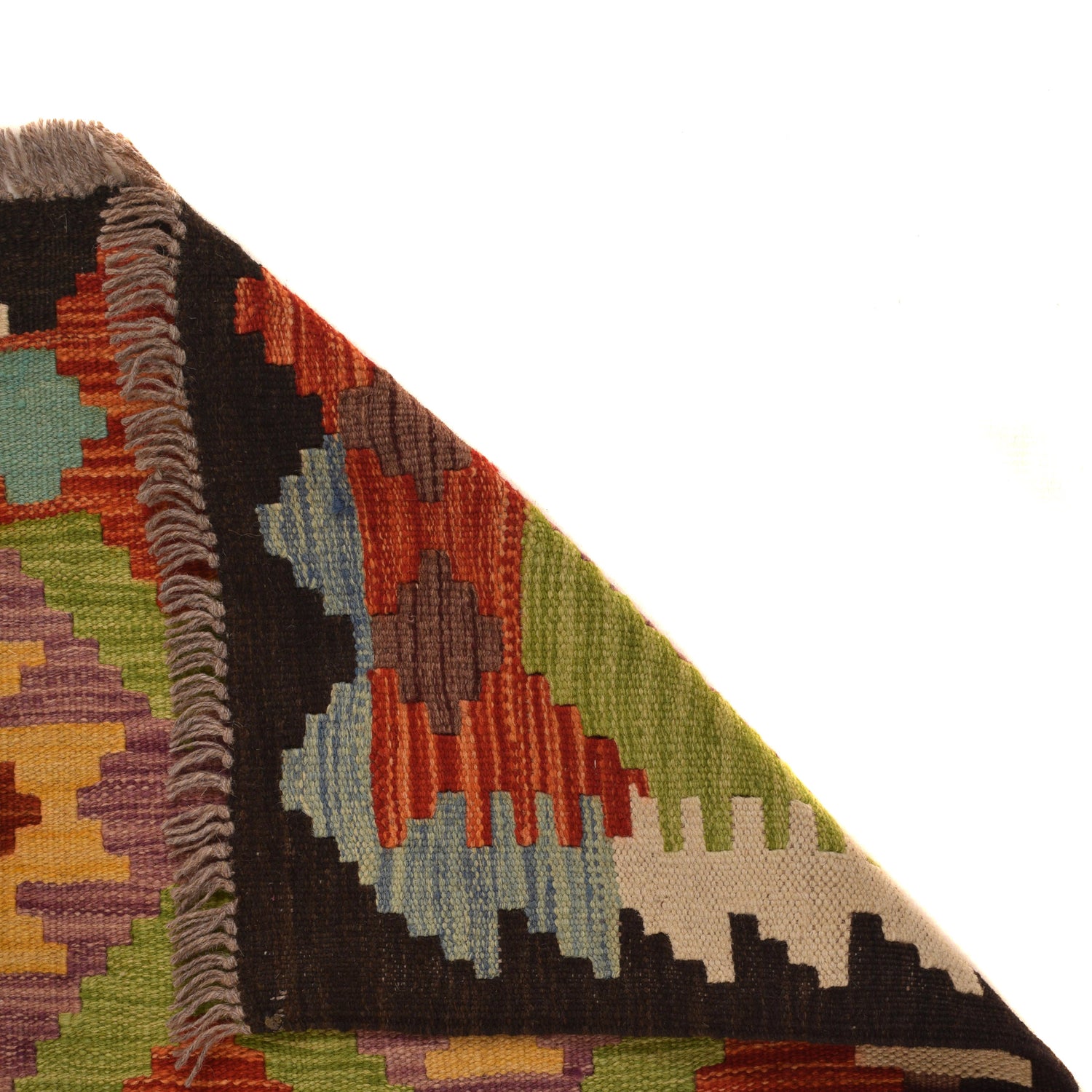 Handmade Multi Kilim Geometric 8' Runner