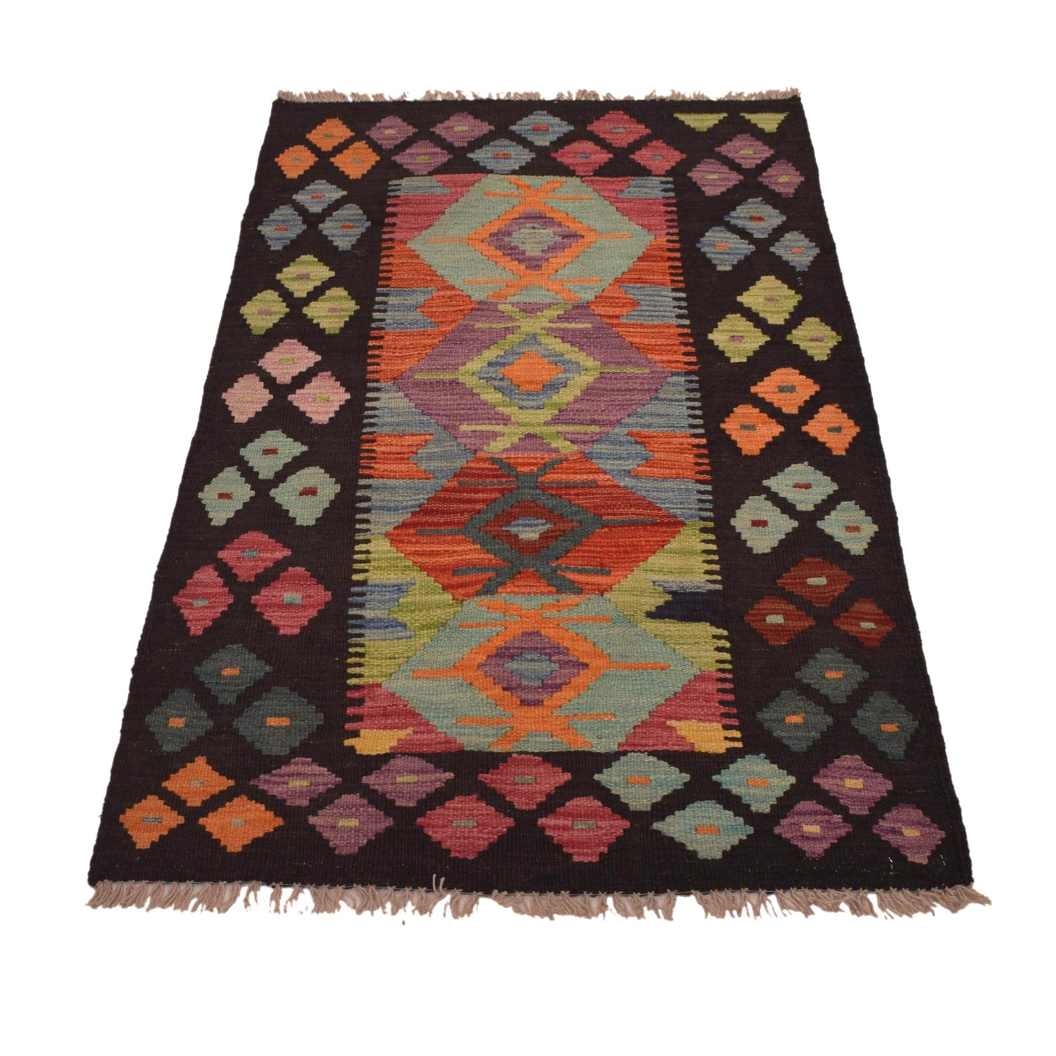 Handmade Multi Kilim Geometric 2x4 ft