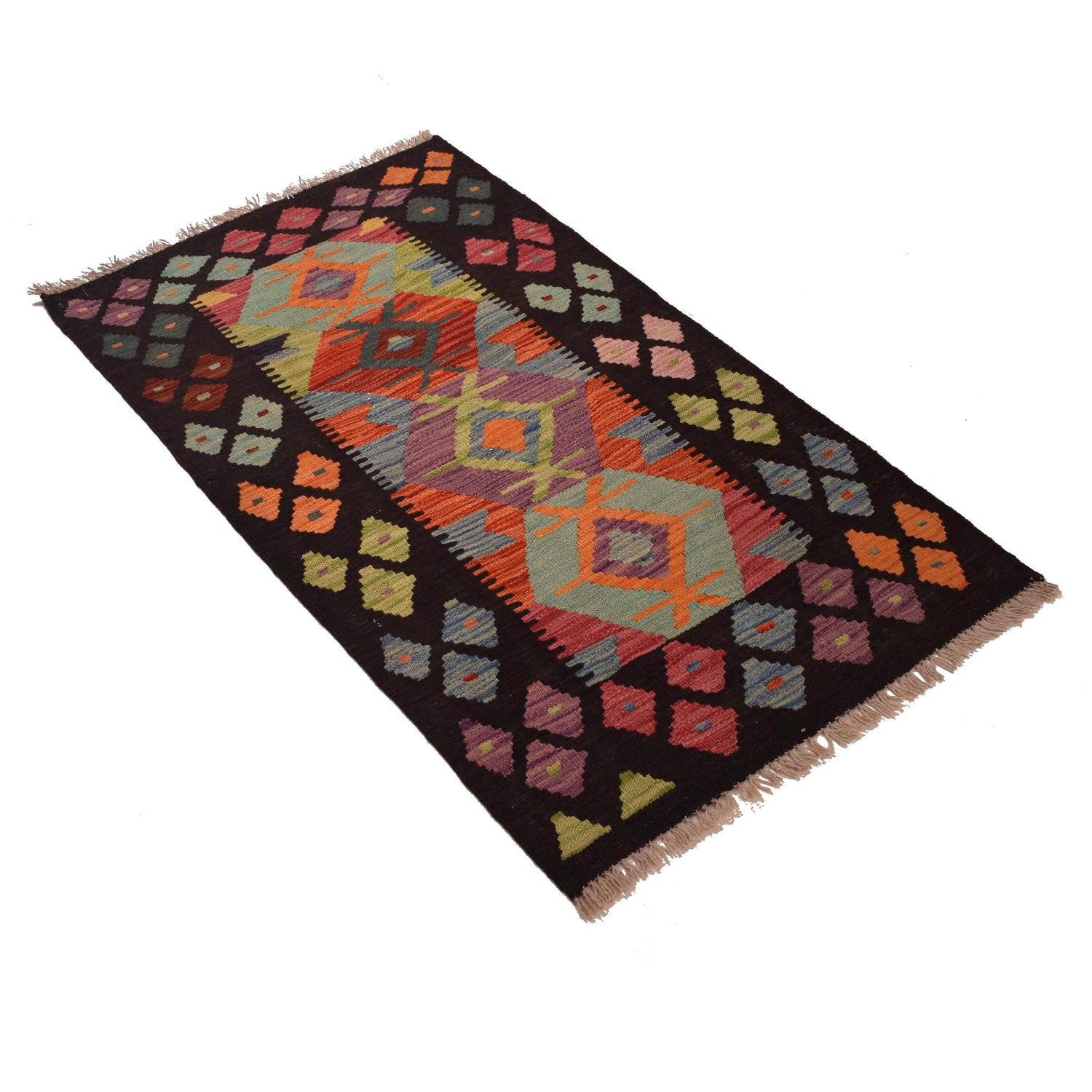 Handmade Multi Kilim Geometric 2x4 ft