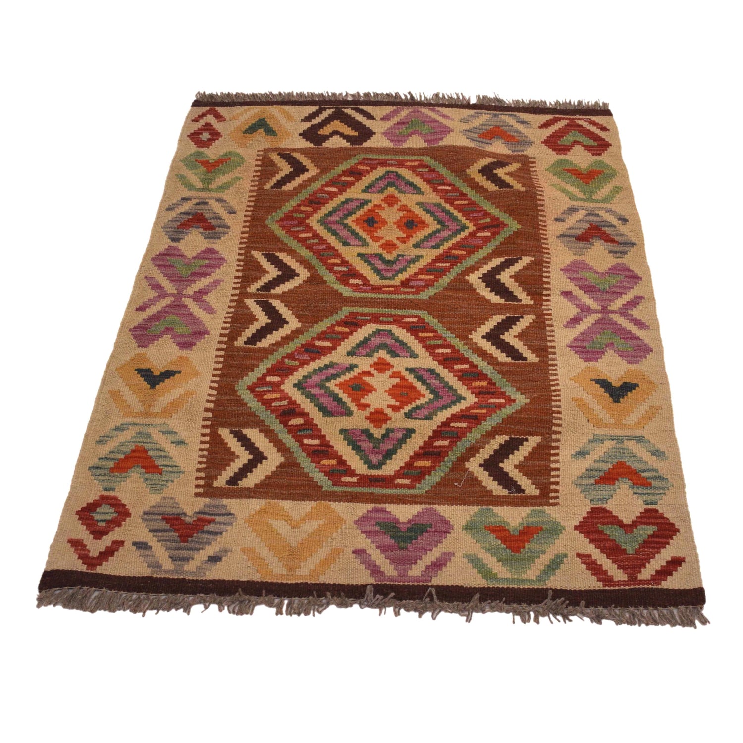 Handmade Multi Kilim Geometric 2x4 ft