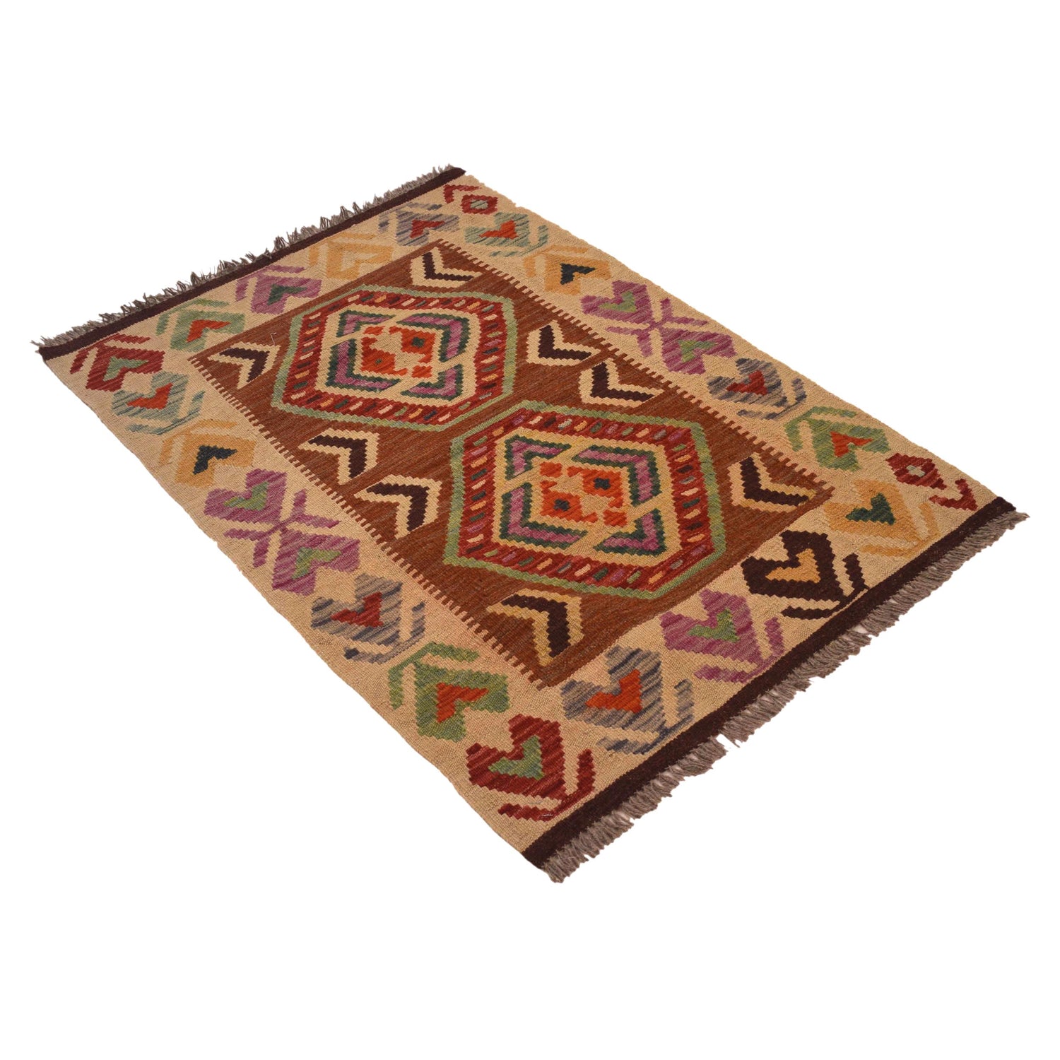 Handmade Multi Kilim Geometric 2x4 ft