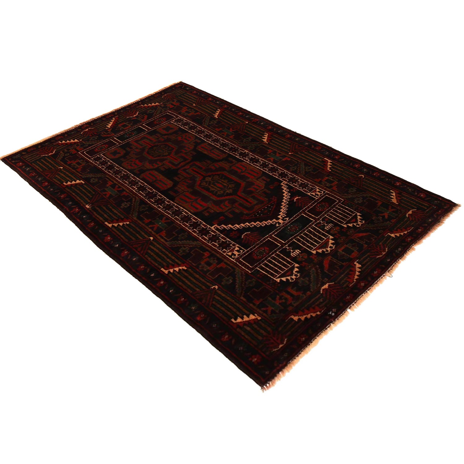 Baluchi Rug Handmade Multi Prayer Design 3x5 ft