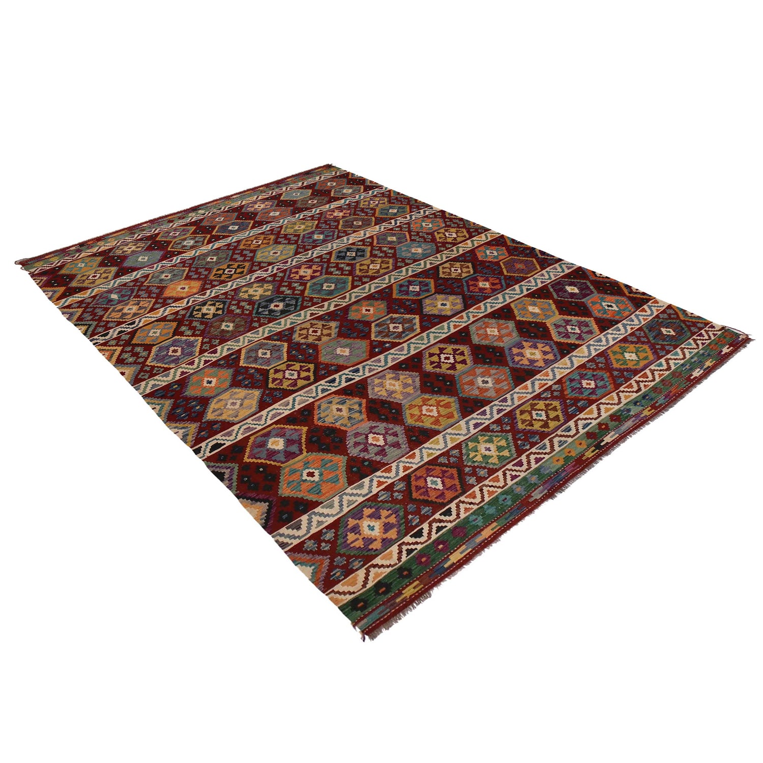 Handmade Multi Kilim Geometric 9x12 ft