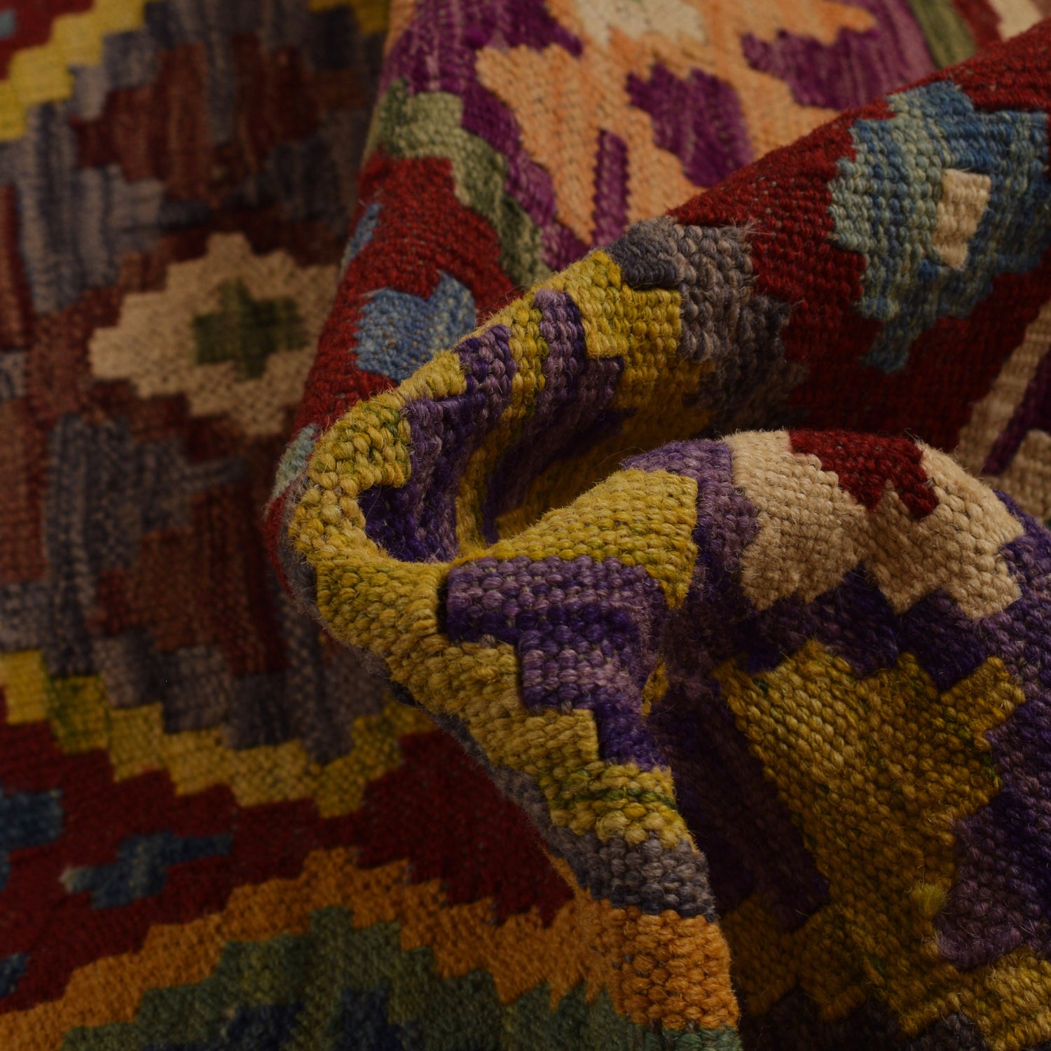 Handmade Multi Kilim Geometric 9x12 ft