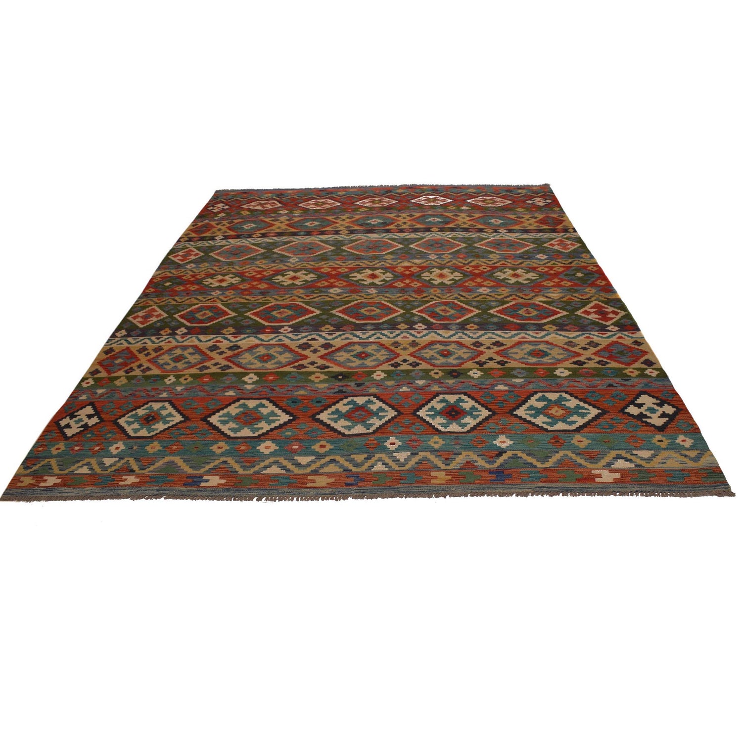 Handmade Multi Kilim Geometric 9x12 ft