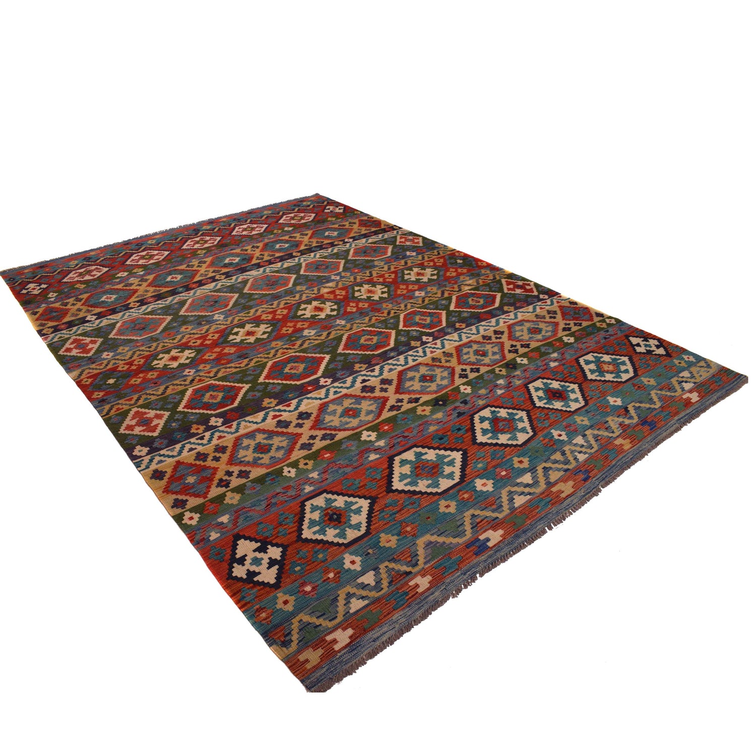 Handmade Multi Kilim Geometric 9x12 ft