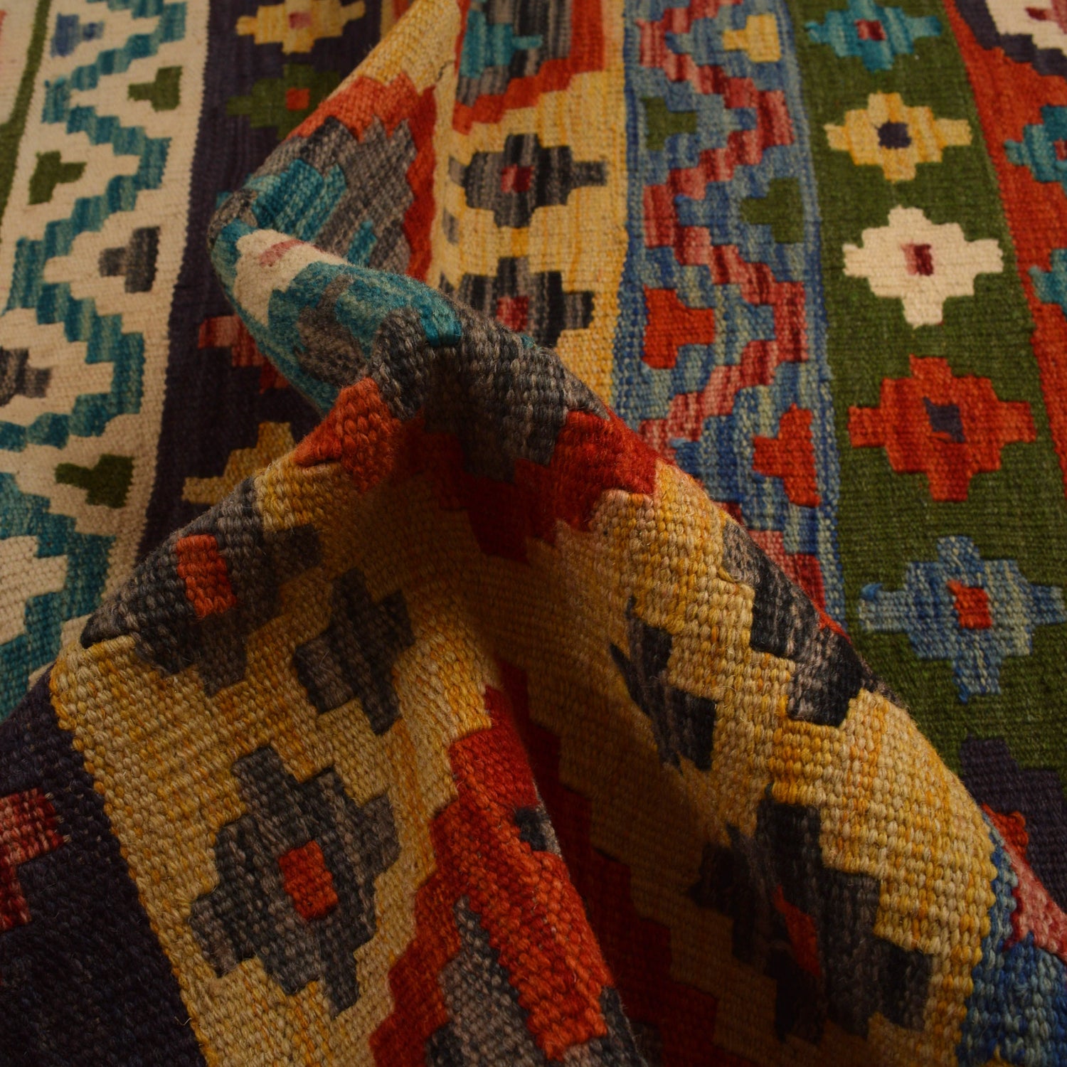 Handmade Multi Kilim Geometric 9x12 ft