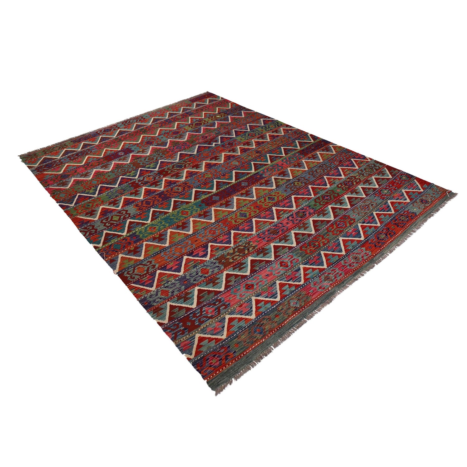 Handmade Multi Kilim Geometric 9x12 ft