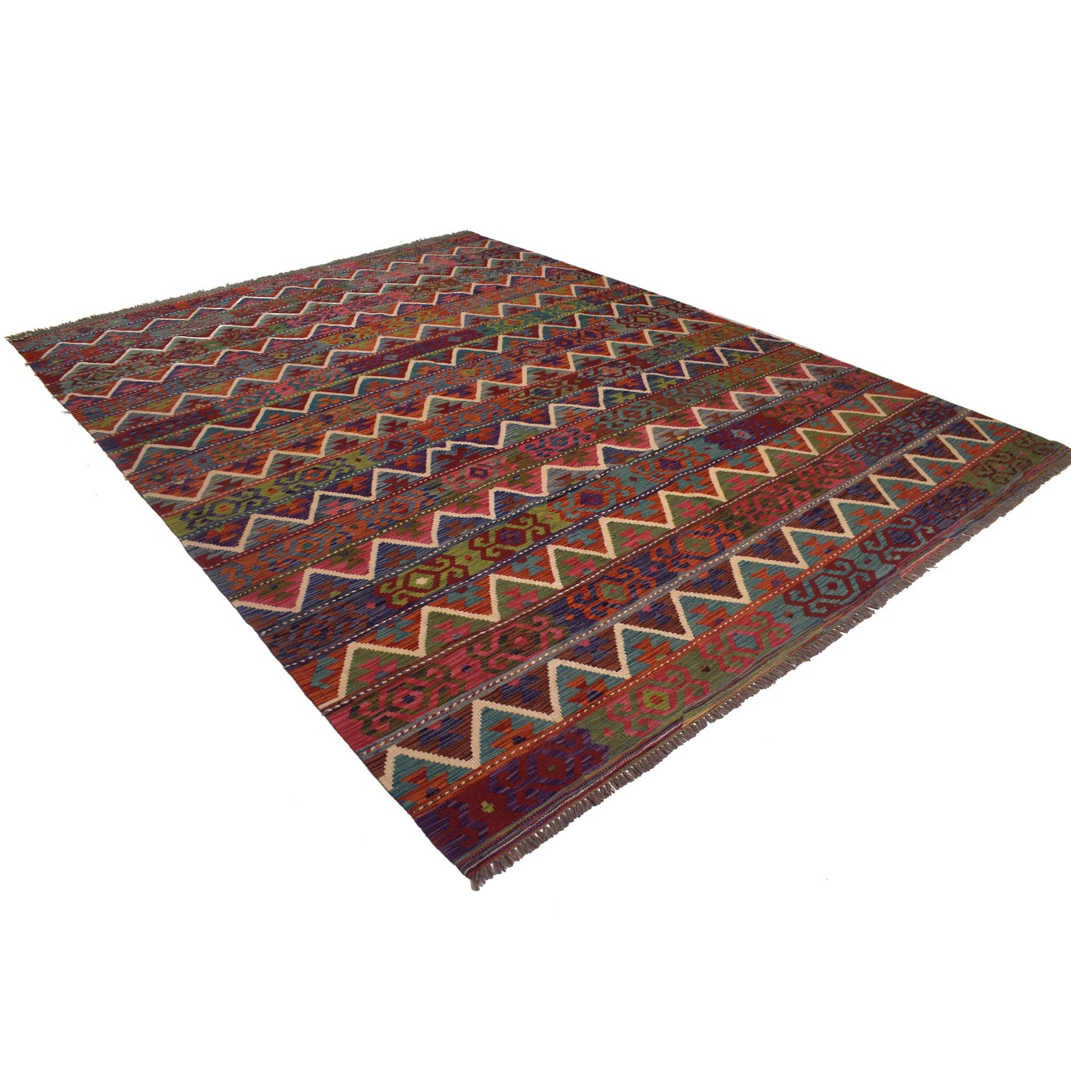 Handmade Multi Kilim Geometric 9x12 ft