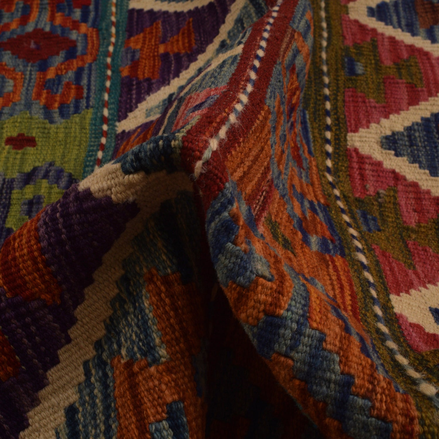 Handmade Multi Kilim Geometric 9x12 ft