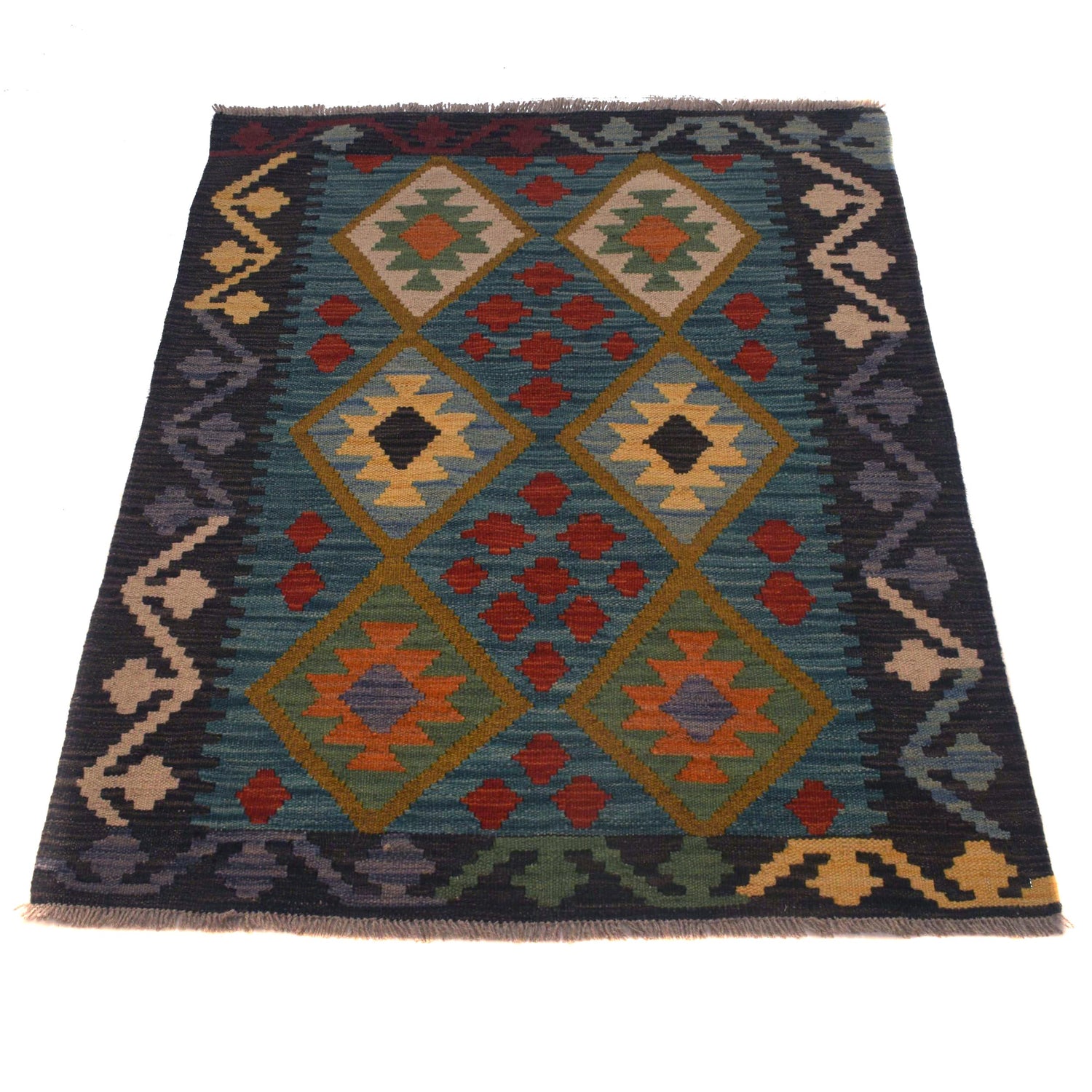 Handmade Multi Kilim Geometric 2x4 ft