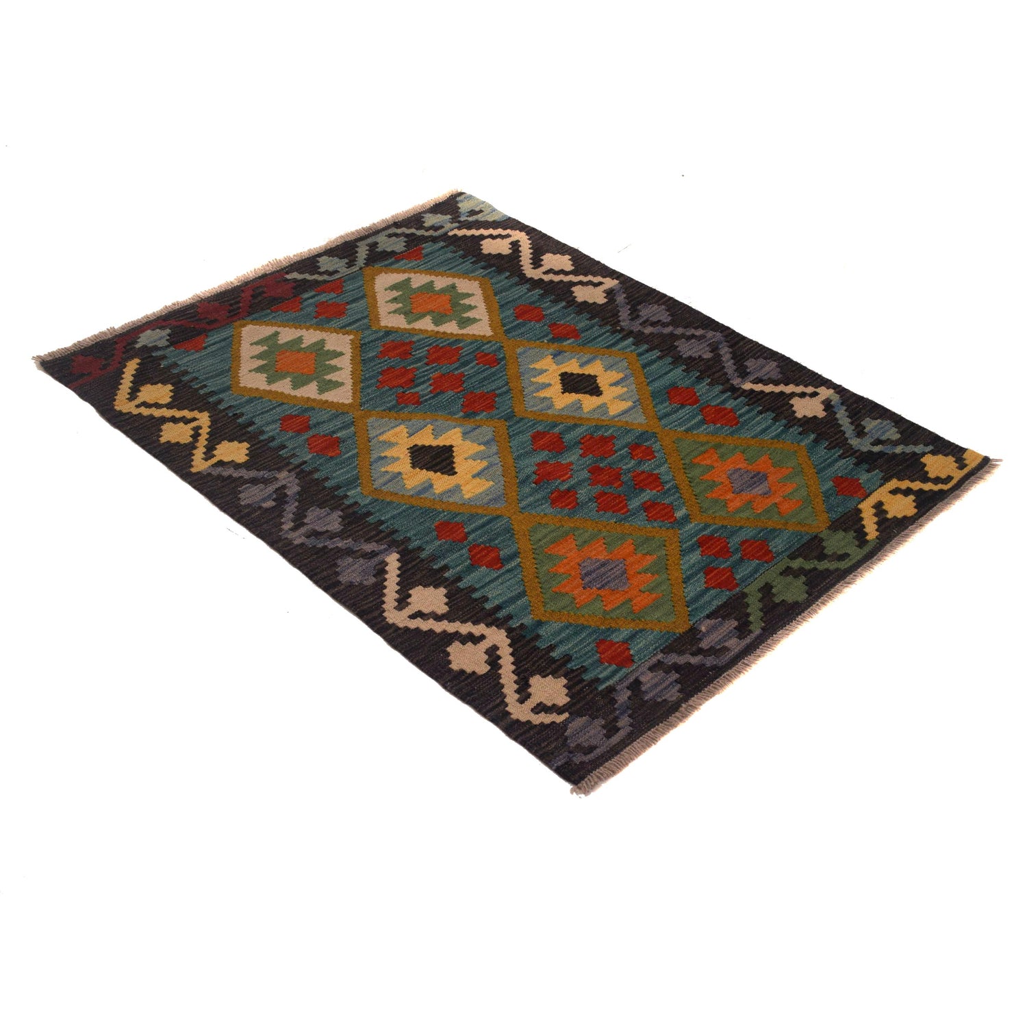 Handmade Multi Kilim Geometric 2x4 ft