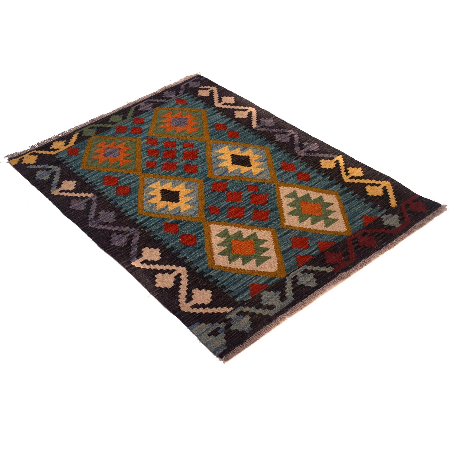 Handmade Multi Kilim Geometric 2x4 ft