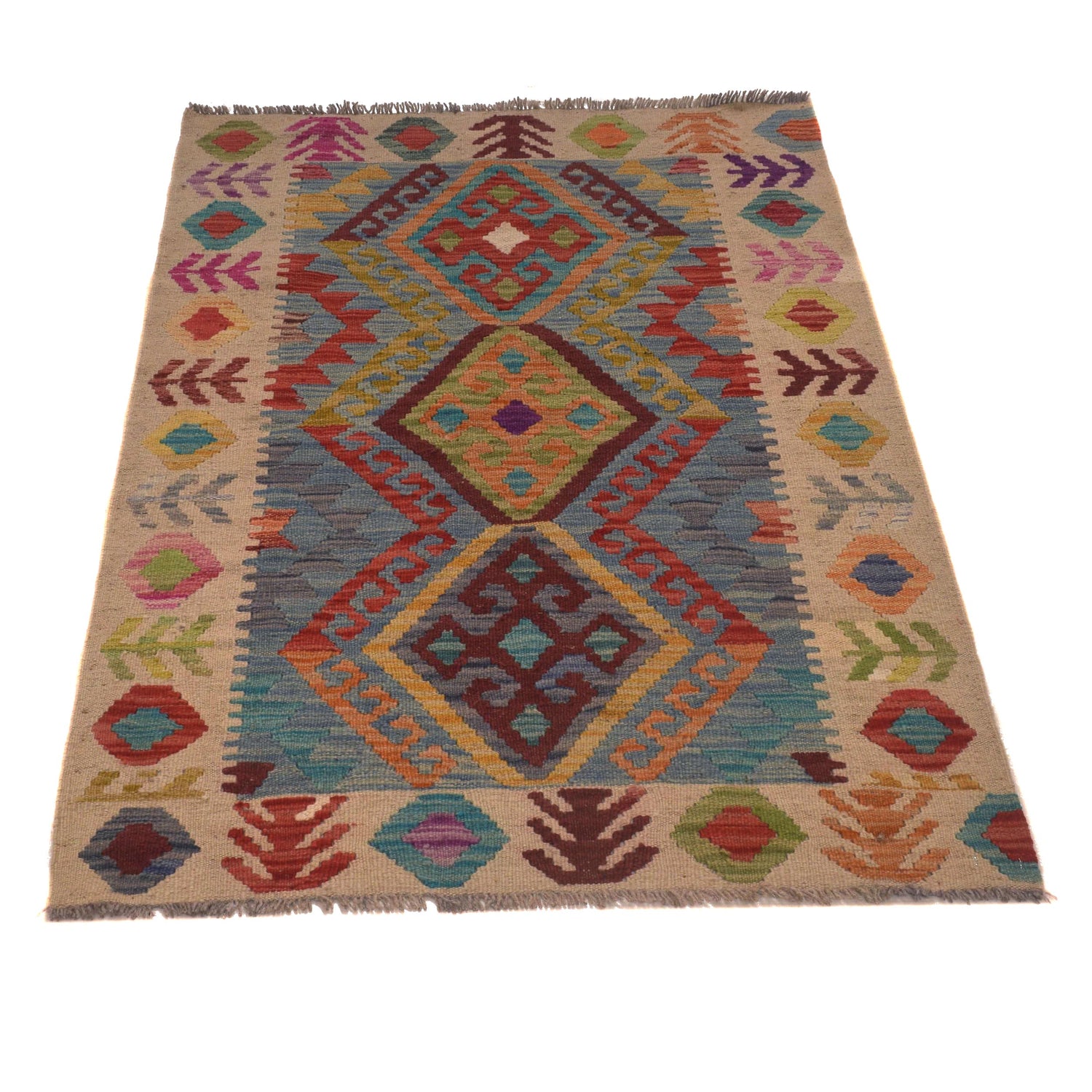 Handmade Multi Kilim Geometric 2x4 ft