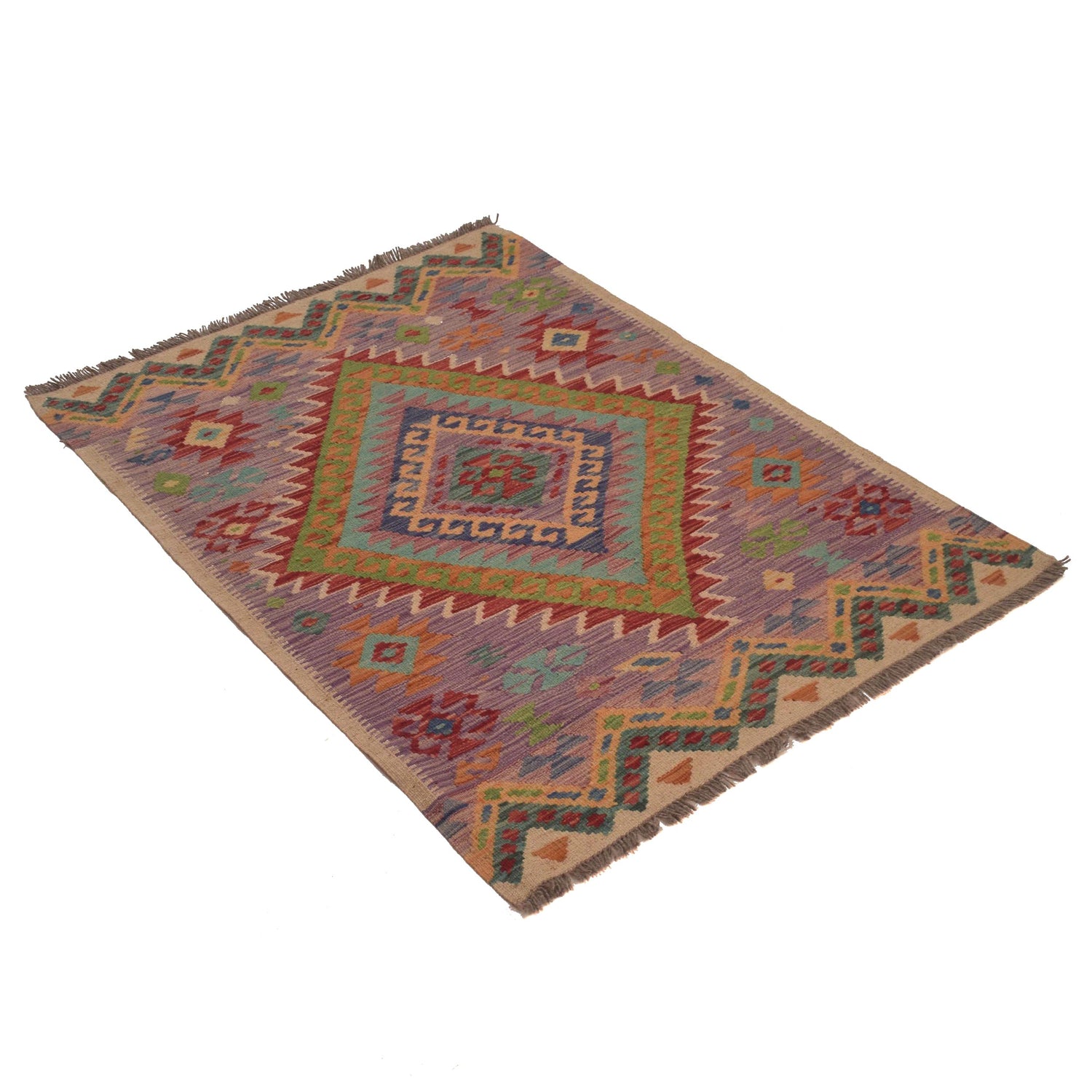 Handmade Multi Kilim Geometric 2x4 ft