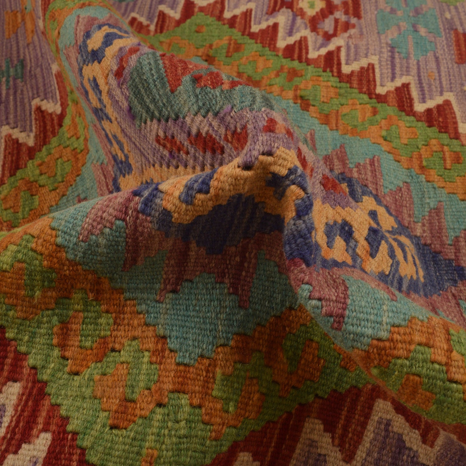 Handmade Multi Kilim Geometric 2x4 ft
