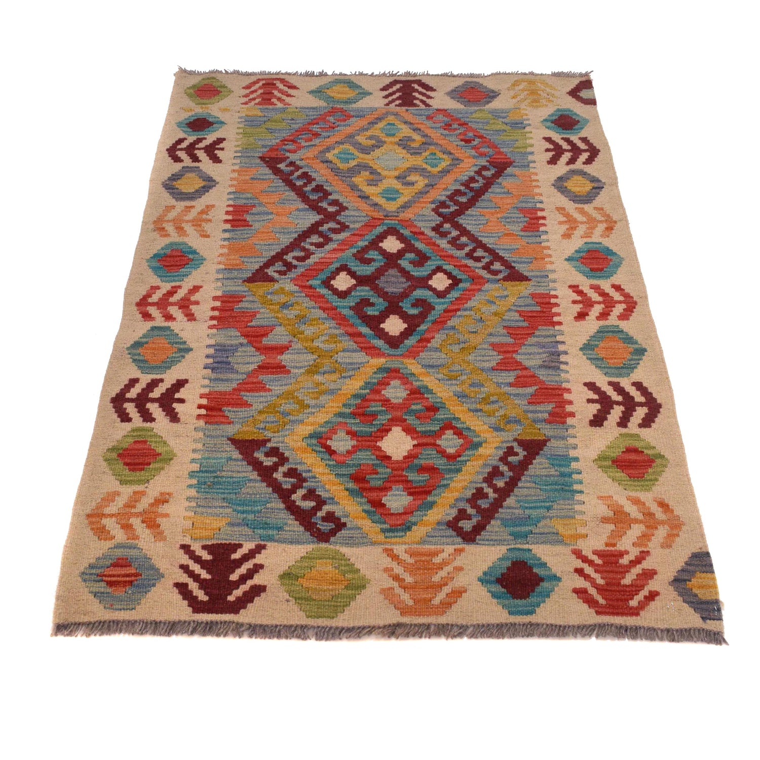Handmade Multi Kilim Geometric 2x4 ft