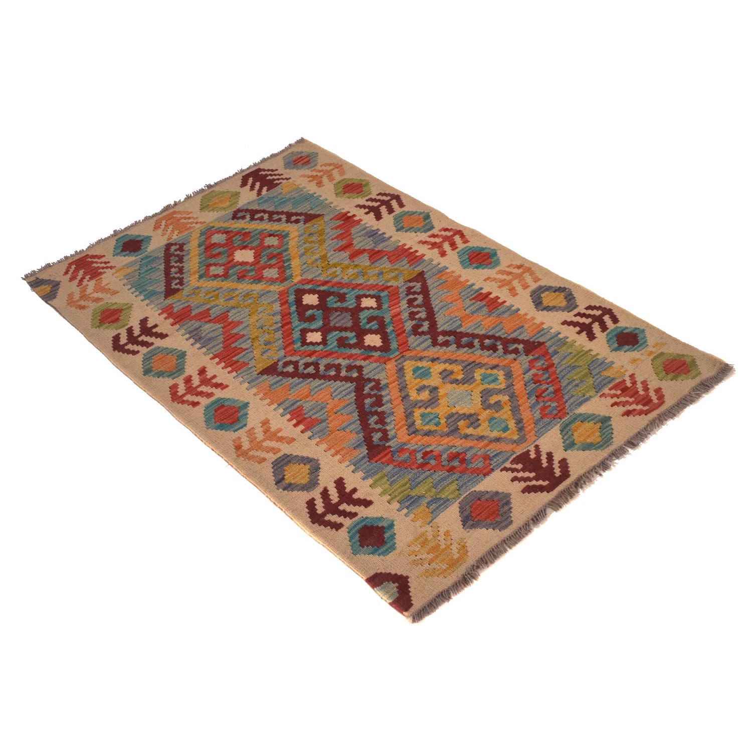 Handmade Multi Kilim Geometric 2x4 ft