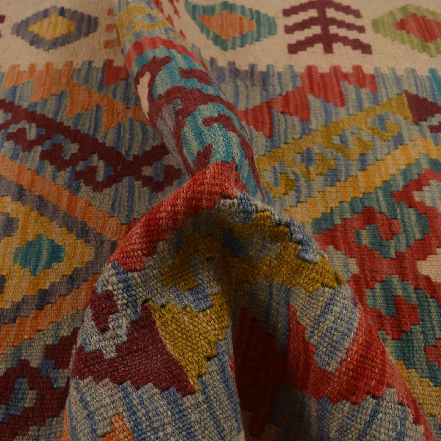 Handmade Multi Kilim Geometric 2x4 ft