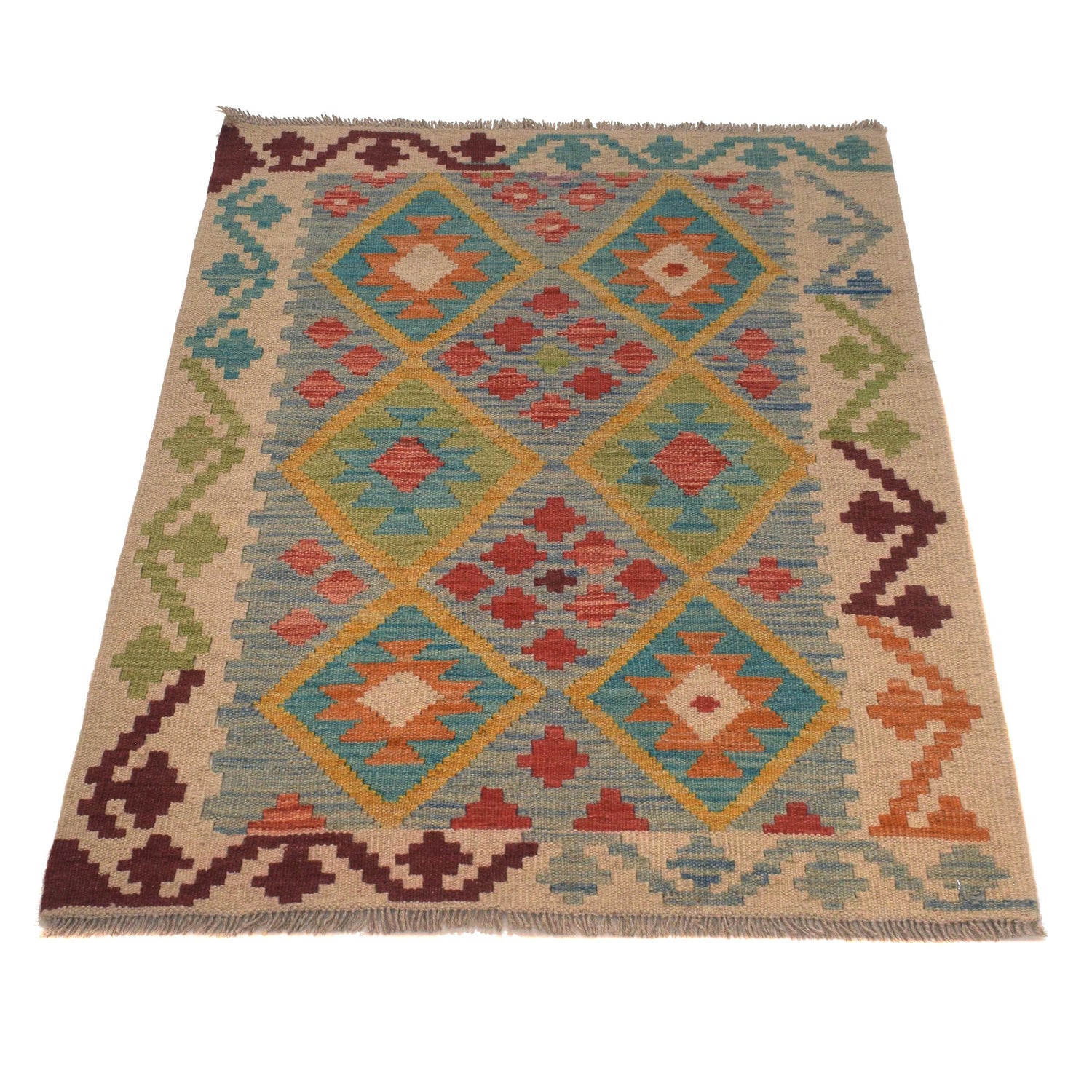 Handmade Multi Kilim Geometric 2x4 ft