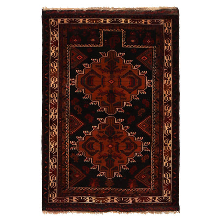 Baluchi Rug Handmade Multi Prayer Design 2x4 ft