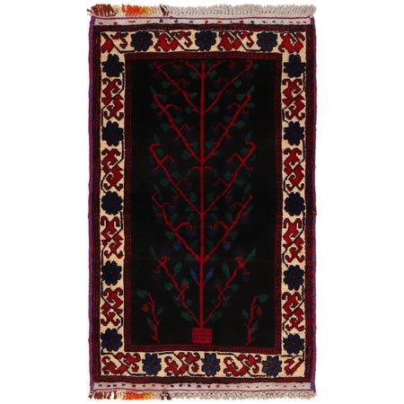 Baluchi Rug Handmade Multi Geometric 2x4 ft