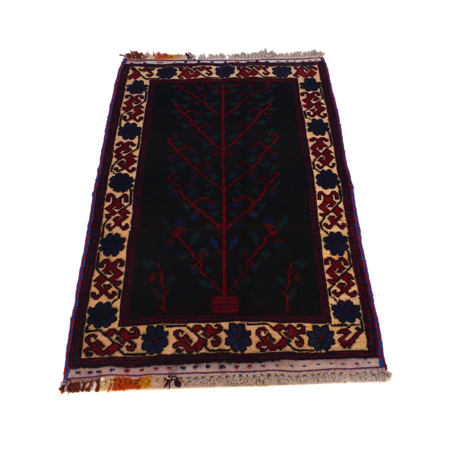 Baluchi Rug Handmade Multi Geometric 2x4 ft