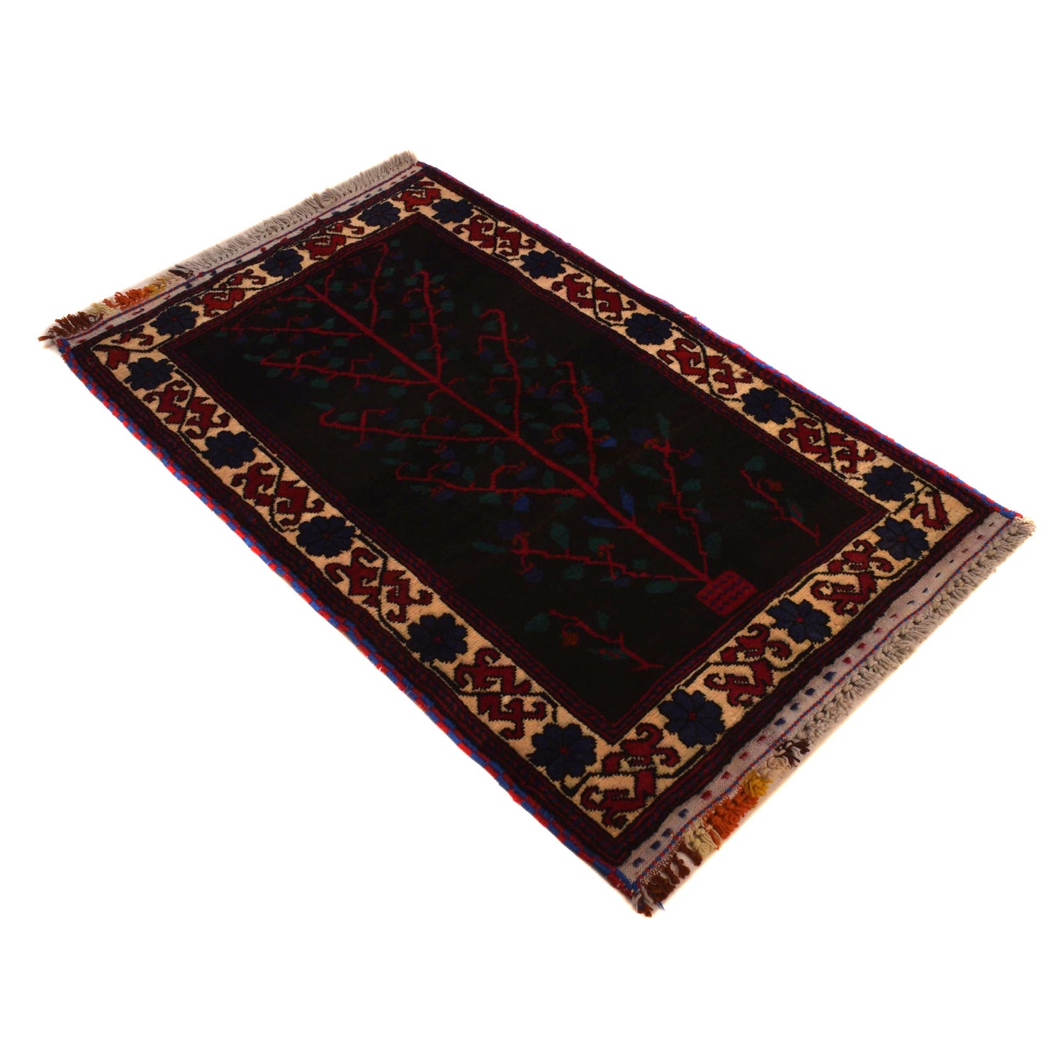Baluchi Rug Handmade Multi Geometric 2x4 ft