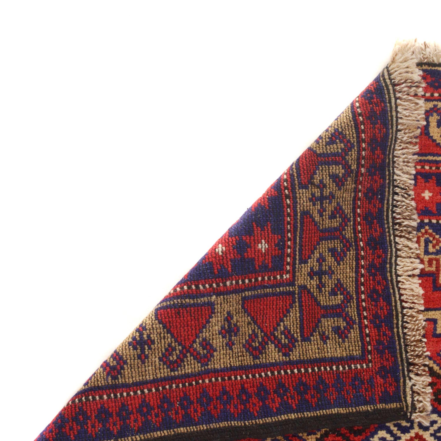 Baluchi Rug Handmade Red Geometric 2x4 ft