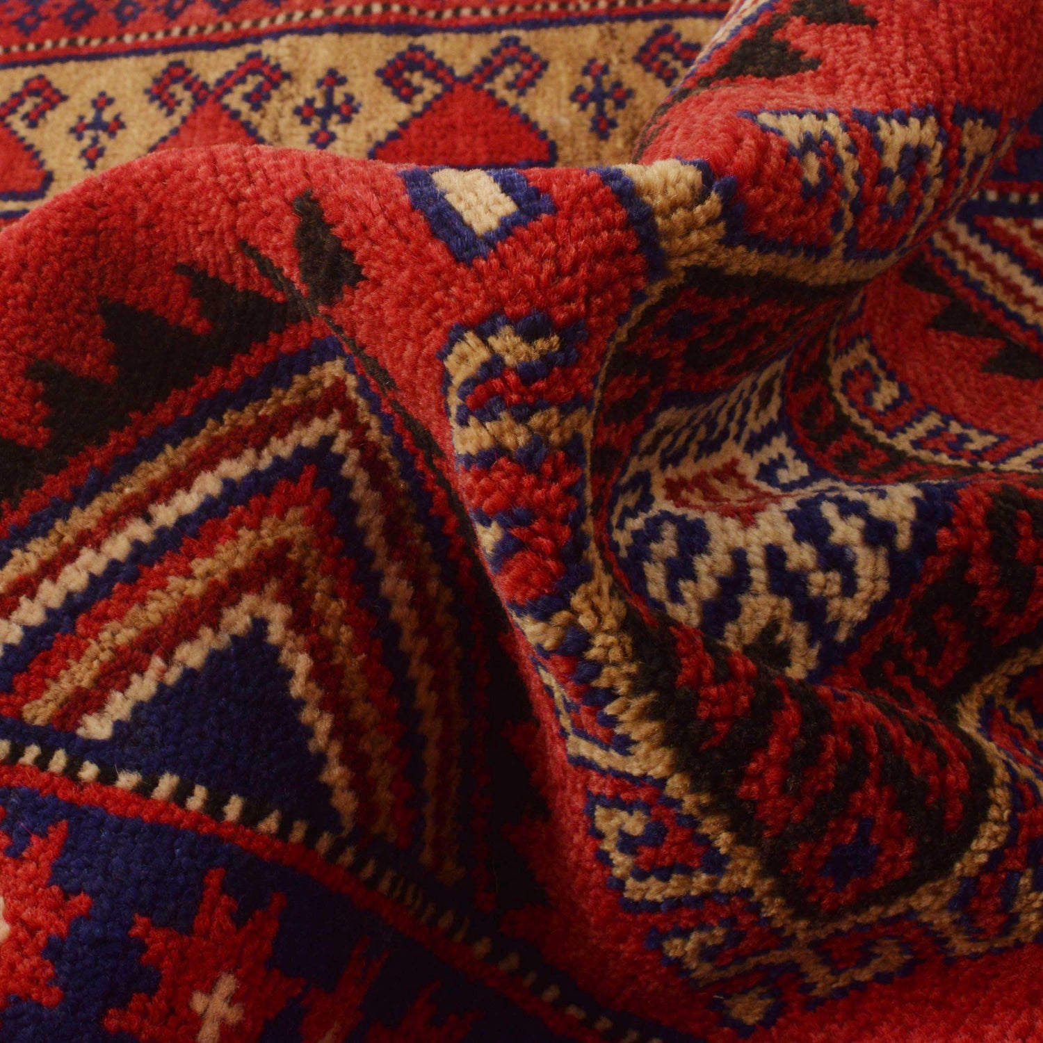 Baluchi Rug Handmade Red Geometric 2x4 ft