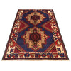 Baluchi Rug Handmade Blue Geometric 4x6 ft