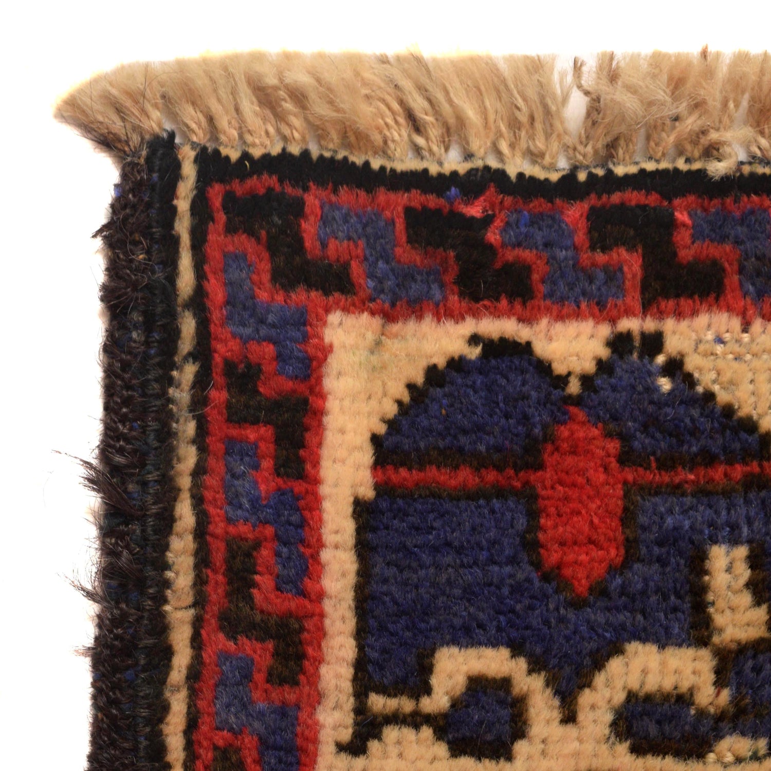 Baluchi Rug Handmade Blue Geometric 4x6 ft