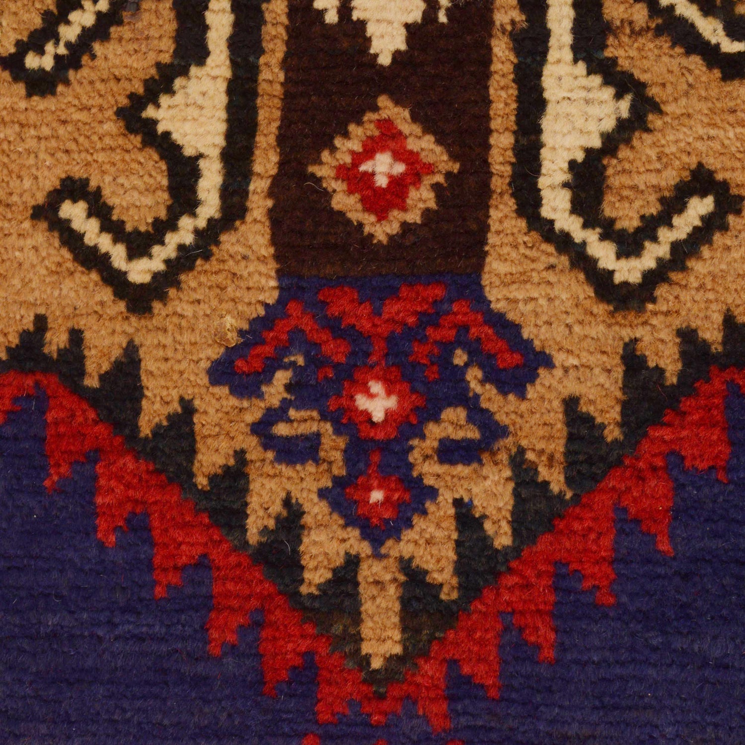 Baluchi Rug Handmade Blue Geometric 4x6 ft