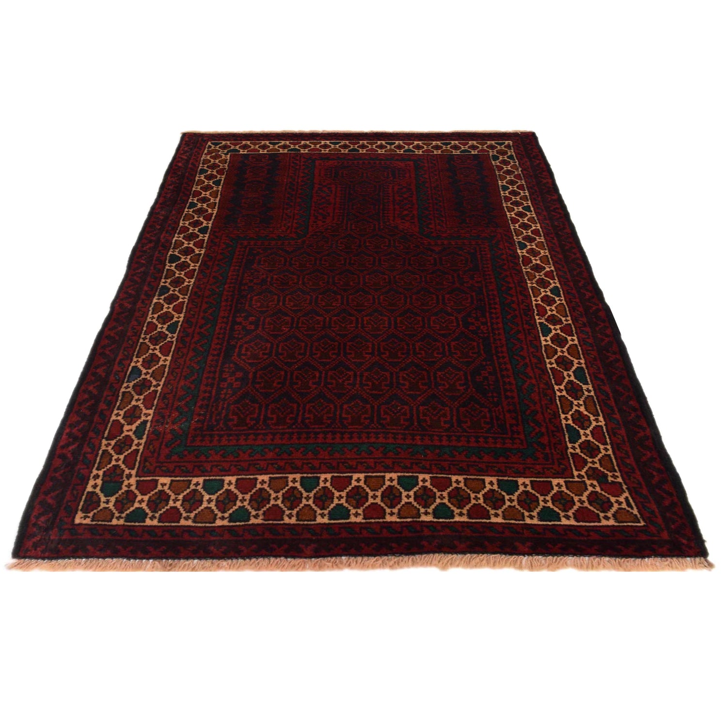Baluchi Rug Handmade Multi Prayer Design 2x4 ft
