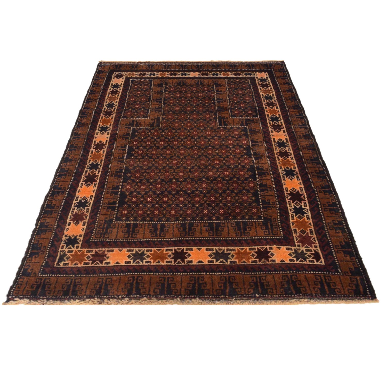 Baluchi Rug Handmade Multi Prayer Design 3x5 ft