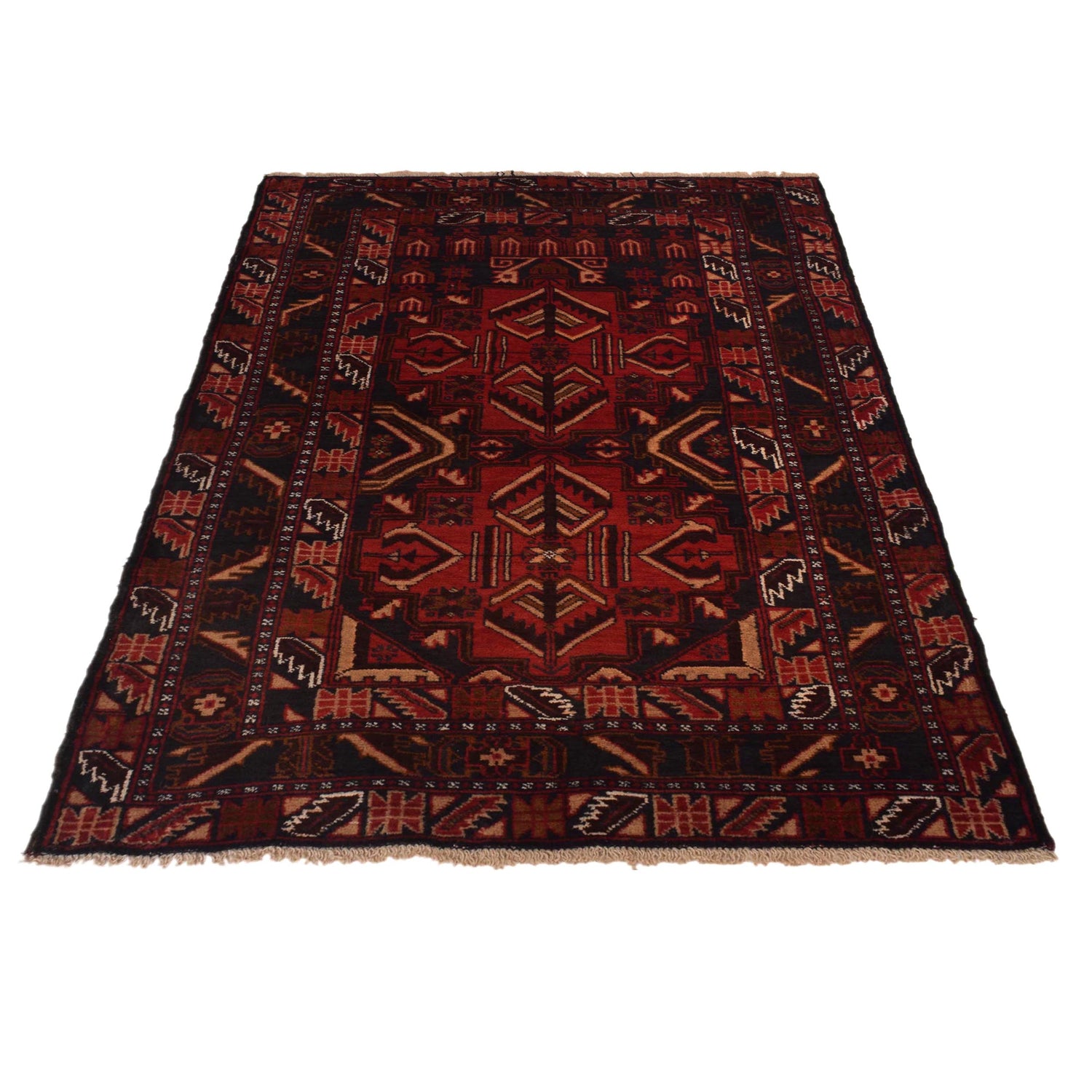 Baluchi Rug Handmade Red Prayer Design 3x5 ft