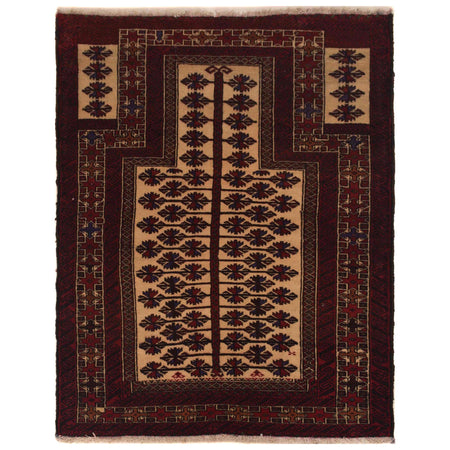 Baluchi Rug Handmade Multi Prayer Design 2x4 ft