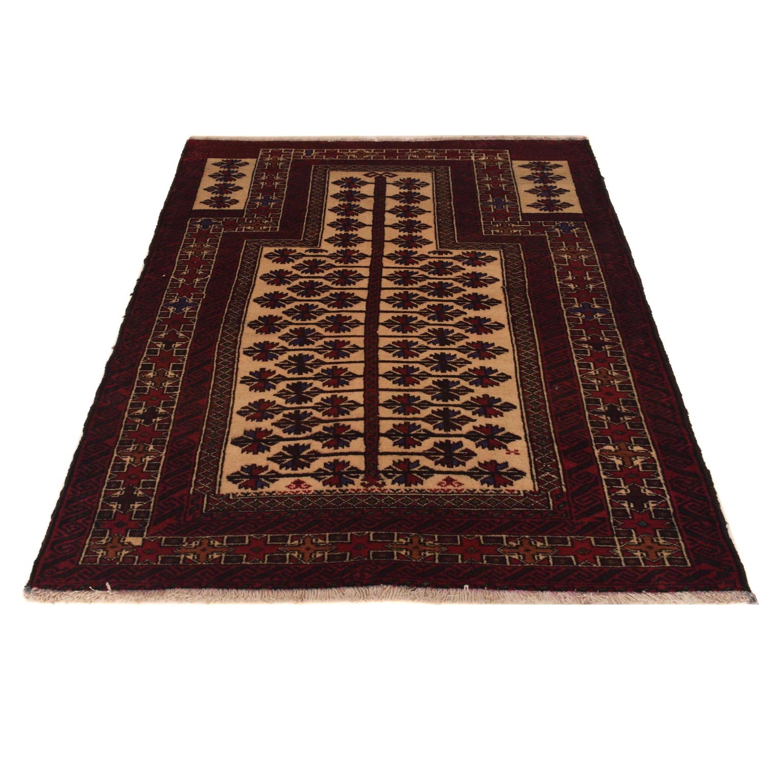 Baluchi Rug Handmade Multi Prayer Design 2x4 ft