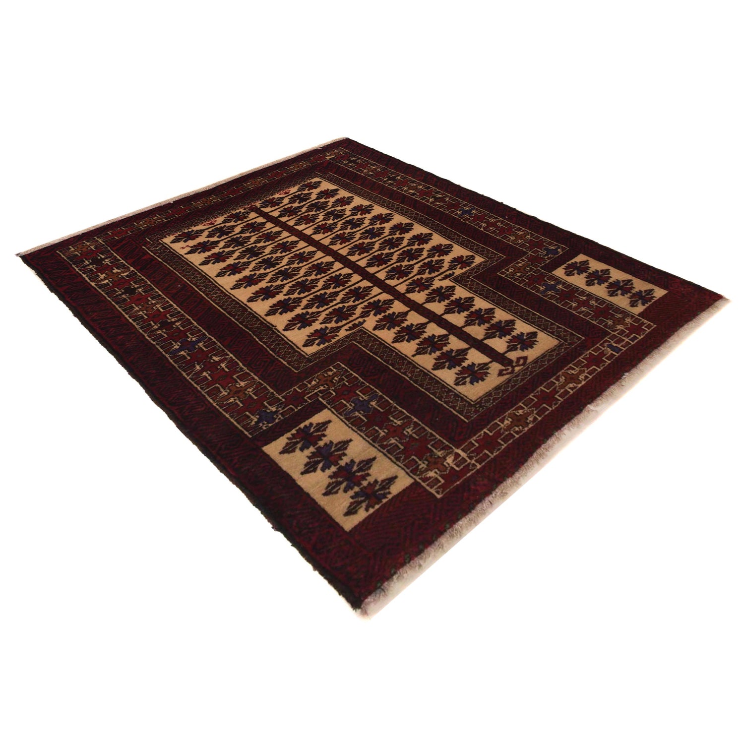 Baluchi Rug Handmade Multi Prayer Design 2x4 ft