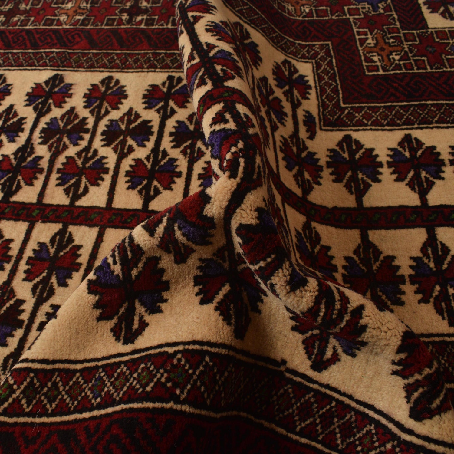 Baluchi Rug Handmade Multi Prayer Design 2x4 ft