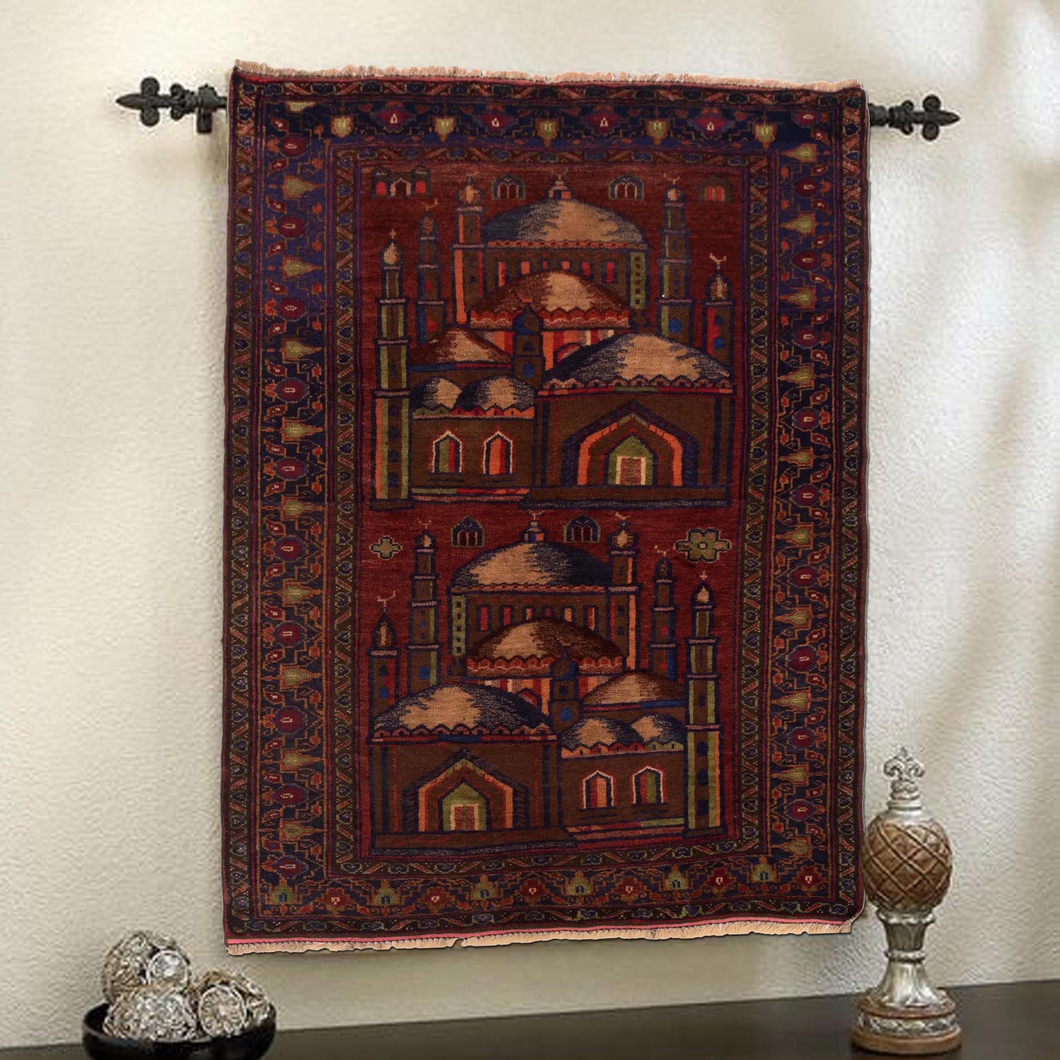 Baluchi Rug Handmade Multi Prayer Design 2x4 ft
