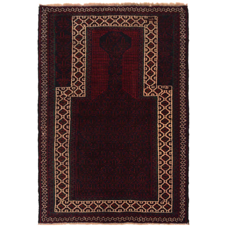 Baluchi Rug Handmade Multi Prayer Design 2x4 ft