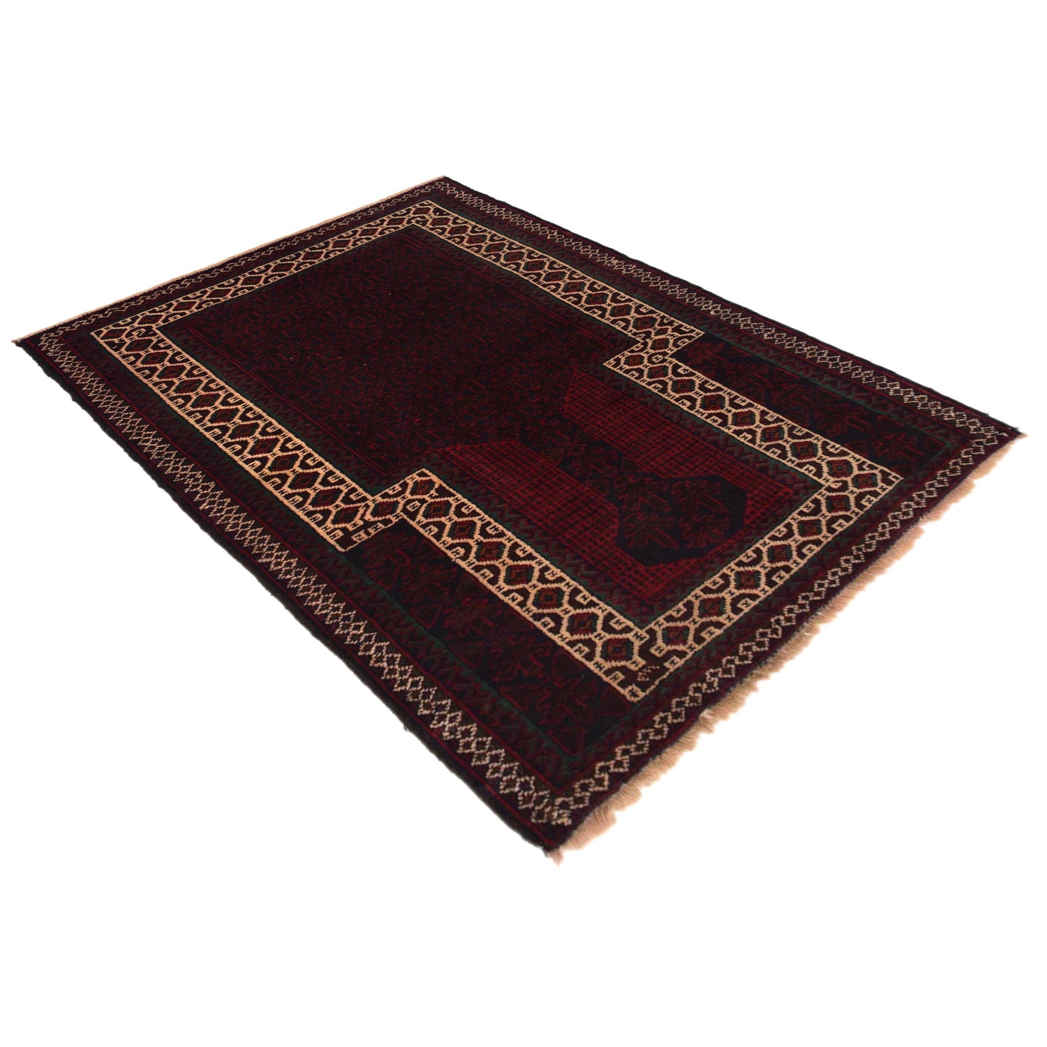 Baluchi Rug Handmade Multi Prayer Design 2x4 ft