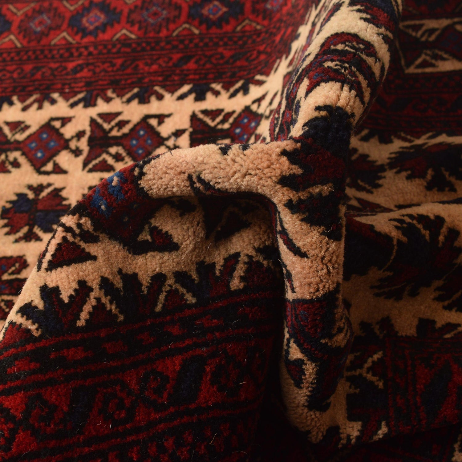 Baluchi Rug Handmade Red Prayer Design 2x4 ft