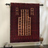 Baluchi Rug Handmade Red Prayer Design 2x4 ft